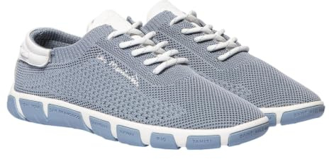 tbs Bootsschuh Jazaria A7242, Recyceltes Strickgewebe, Hellblau mit Non-Marking-Sohle, Fußbett zum Wechseln Blau Gr. 41