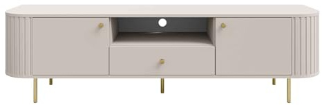 Masseno TV-Schrank BOLLA 180,6 cm Fernsehschrank mit 1 Schubladen und 2 Türen TV-Lowboard für Wohnzimmer Modern 180,6x42,3x50 cm Beige