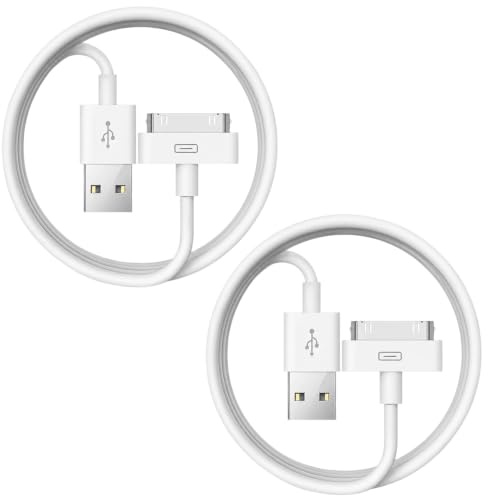 2 PCS Charging für Apple iPod Nano für iPhone 4/4S, iPhone 3G/3GS, iPad 1/2/3, iPod Touch 1–4 & iPod Classic Schnelllade, hochwertiges Ersatz 30 Pin USB-Kabel Aufladen