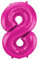 Folat 631983 - Folienballon Zahl 8 - magenta - ca. 86 cm