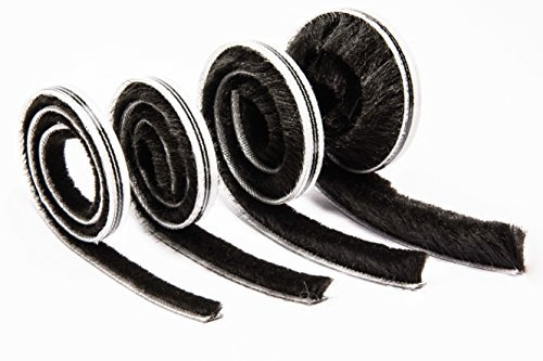 gewebe-profi Bürstendichtung Meterware Bürstenhöhe 5mm, 8mm, 10mm, 15mm schwarz selbstklebend (5 mm)