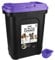 ASAB Pet Food Storage Container Large 30L/15kg Plastic Food Storage Container With Integrated Food Scoop and Flip Top Locking System Perfect for Dog Treats Dog Food and Kitten Food (Purple, Large)