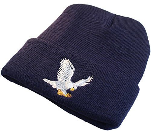 KUYOU Winter-Skimütze für Herren, Strickmütze mit Totenkopf, Eagle Navy, Einheitsgröße