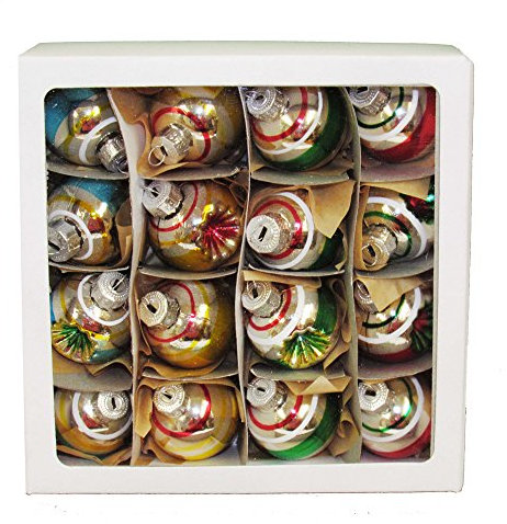 Kurt S. Adler Kurt Adler 30mm Solid and Reflector Glass Ball Set of 16 Ornament Set, 16 Piece