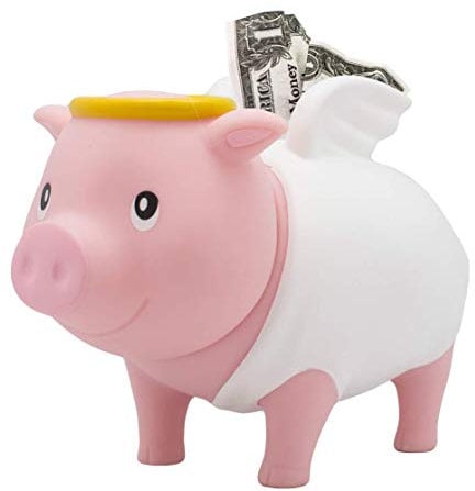 LILALU Spardose BIGGYS Schutzengel, Sparschwein Kopf drehbar Sparbox Sparbüchse Münzeinwurf Piggy Bank Tresor Kinder