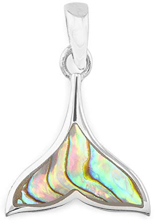 Monkimau Damen Anhänger Wal Flosse aus 925 Sterling Silver echt Silber mit Perlmutt