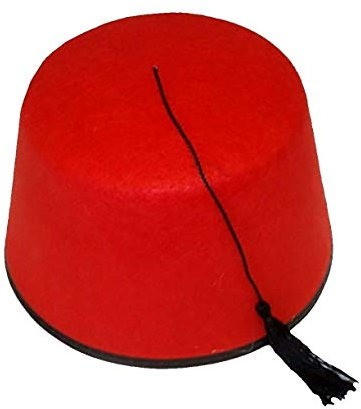 Fashion's Island Erwachsene Roter Fez Tarboosh Türkischer Tommy Cooper Hut mit schwarzem Rand und Quaste, Einheitsgröße Gr. One size, Red Fez Hat