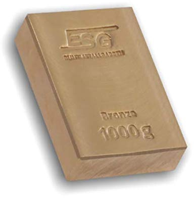 1 kg Bronzebarren, wunderschön geprägt, poliert und graviert in einer renommierten deutschen Edelmetallraffinerie