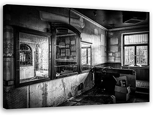 Feeby Wandbild XXL für Wohnung Wandbild Kunst Schwarz-Weiß 120x80 cm