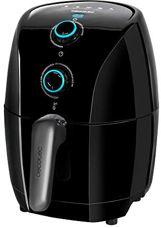 Cecotec Friggitrice ad Aria da 1,5 Litri Cecofry Compact Rapid Moon. 900 W, senza Olio, Capacità per 400gr di Patate, Temperatura 200ºC, Tempo Aggiustabile fino 30 min, Nero