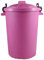 Srendi® Small/Medium/Large Plastic Coloured Bin/Waterfroof/Rodent Proof/Ideal for Outdoor/Animal Feed/Food/Storage/Flour Locking Lid (85L, Pink)