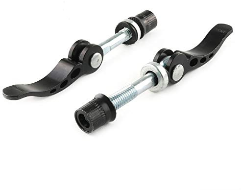 E-outstanding 2-Pack Bike Seat Clamp Seat Post Quick Release Saddle Parts Folding Bicycle Mountain Bike Parts M8x65, Black