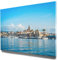 Panorama Leinwand, Hafen Alghero, Sardinien - als 150x50cm großes XXL Leinwandbild. Wandbild als Hintergrund und Deko für Wohnzimmer & Schlafzimmer. Aufgespannt auf 2cm Holzrahmen