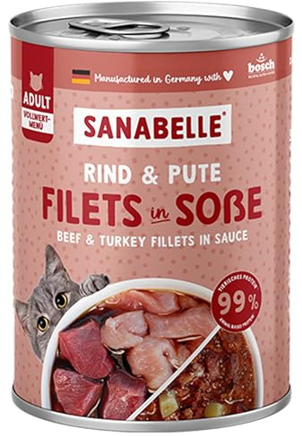 Sanabelle Nassfutter Schlemmertopf mit Rind & Pute | 6 x 380g | 2.28 kg