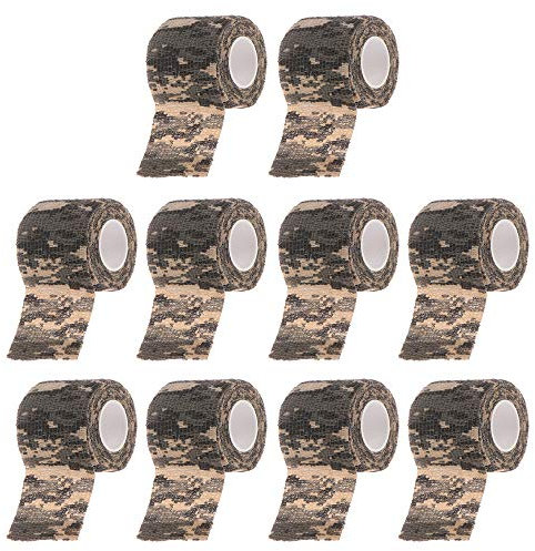 ETOPARS 10 Rolle Selbstklebende Tarnung Band Outdoor Tarnband Wrap Camouflage Elastisch Stealth Band Camo Schutz für Militär Jagd 4,5m x 5cm Rolle