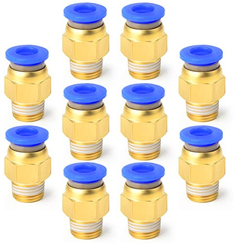 ERGAOBOY 2 Stück 4 mm Rohr AD x 1/8 BSP Außengewinde gerade Push to Connect Armaturen (PC4-01)