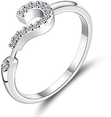 YAZILIND Fragezeichen Form Zirkonia Ehering Frauen Verlobungsschmuck 18.8