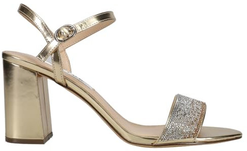 NINA Haven Damen Sandalen aus Leder mit Fersenriemen, Weiches Platino, 37.5 EU