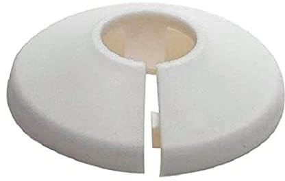 2 White 15mm Radiator Pipe Hole Rose Collars Cover Fitting Radsnaps