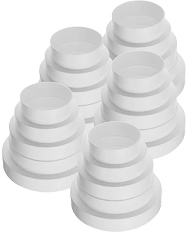 Vent Systems Lot de 5 réducteurs de conduit en plastique de 80 à 150 mm - Réducteurs de conduit en ligne - Augmentateur - Connecteur - Adaptateur universel - Réducteur de tuyau HVAC PVC ABS