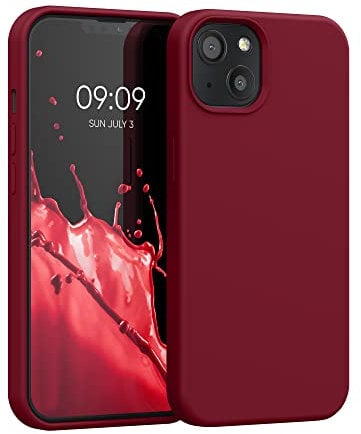 kwmobile Handyhülle für iPhone 13 Hülle, für iPhone 13 Case - Hülle Silikon - kabelloses Laden - Rhabarber Rot