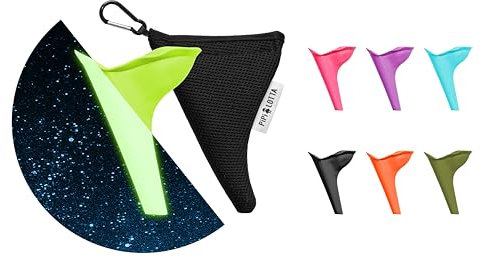 PiPiLOTTA® Urinale da donna in viaggio | Aiuto pipì in piedi per festival, campeggio, viaggi con custodia protettiva | Orinella riutilizzabile | Orinatoio da donna (fluorescente)