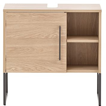 Lomadox Waschbeckenunterschrank 60 cm in Eiche hell Nb., B/H/T: ca. 60,4/59,5/33 cm