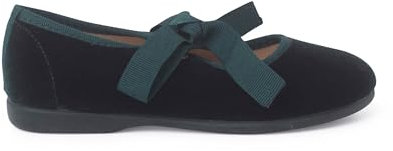 Pisamonas Scarpe Cinturino in Velluto con Fiocco di Faglia per Bambine Misurare 27 Colore Verde