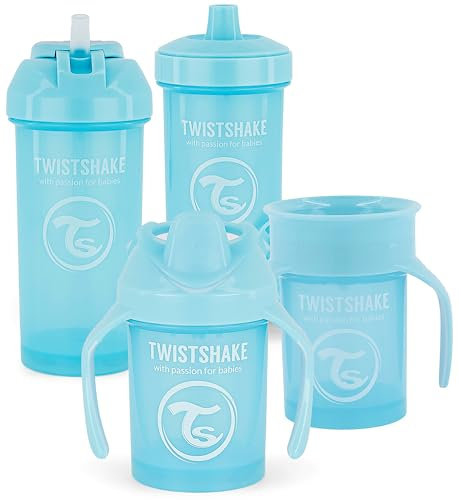 TWISTSHAKE All in one Drink Kit de Vasos con Boquilla, 4 st - 1x 360 Cup, 1x Mini Cup, 1x Straw Cup, 1x Kid Cup, 4 Meses, Chico, 78977
