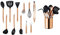 ECHTWERK Ustensiles cuisine, 12 pièces, silicone antiadhésive, manche inox, support, édition cuivre.