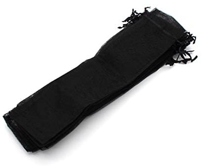 50 schwarze Organzabeutel – Größe 26 cm x 6 cm – ideal für lange Gegenstände (Fächer, Stifte, ...) (schwarz)