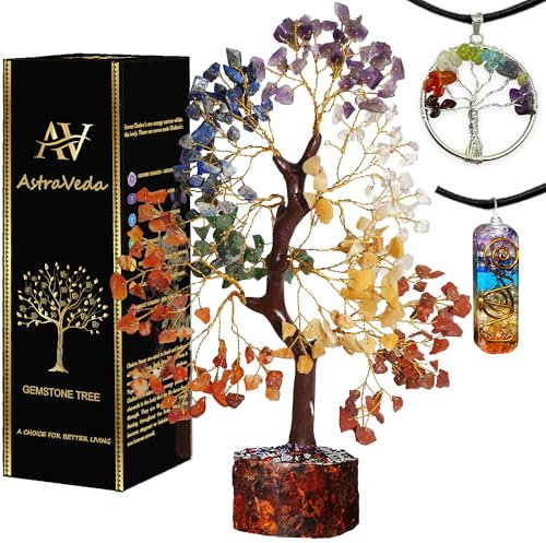 AstraVeda Crystal Tree, Tree of Life, 7 Chakra Stones, Feng Shui Trees, Healing Crystal, Gemstone Tree, Crystals, Healing Stones, Spiritual Gifts, 300 Beads