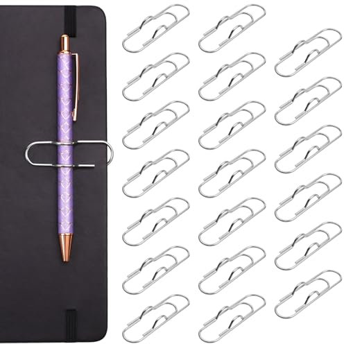 OFFCUP Metall Stift Clip, 20PCS Büroklammerhalter Stiftclips, Stift Clip Assistent für Notizbuch Edelstahl-Klipp Stifthalter passt fast jede Stiftgröße Zwischenablage, Notizbuch, Tagebücher(Silber)