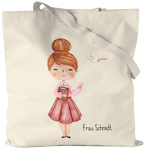 Kiddle-Design Jutebeutel für Lehrerin Personalisiert mit Name | Abschluss Studium Lehrer | Dankeschön Geschenk für Beste Lehrerin | Lehrergeschenke