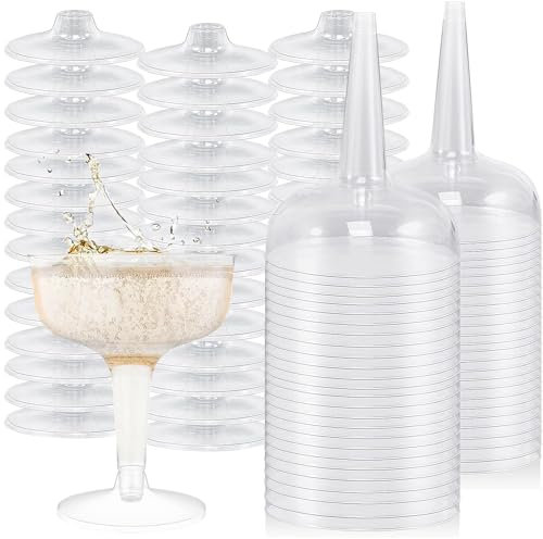NAMIS Sektgläser Plastik 30 Stück Champagner Coupe 120ml Mehrweg Champagnerflöten aus Kunststoff für Hochzeit Party Picknicks Geburtstage (Transparent)