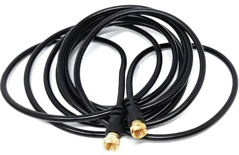 DRUT Câble coaxial de Type F mâle à mâle de 3 m, rallonge de 75 ohms Compatible avec antenne parabolique, antenne TV, TV TNT, DVD, magnétoscope, Sky HD, Virgin, BT (3 m)