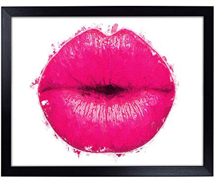 Lap Tray with Cushion | Hot Pink Lips in Abstract | Padded Bean Bag Cushion | For Eating, Working, Crafting, Laptop | Portable Table Desk