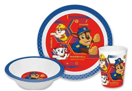 Kids Licensing PW19926 - Vajilla infantil de dibujos animados, multicolor