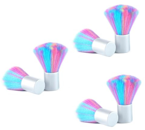 Healvian 6pièces Pinceau à Poussière Pour Couleur Arc-ciel Brosse De Nettoyage Pour Maquillage Et Art Des Outils De Manucure Pratiques Et Élégants