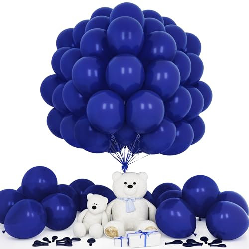 Teselife Ballons Bleu Nuit, 50Pièces 12Pouces Mat Bleu Marine Latex Ballon Arche Guirlande Garçon Homme Anniversaire Mariage Proposition Valentin Douche Nuptiale Diplôme Retraite Fiançailles Déco