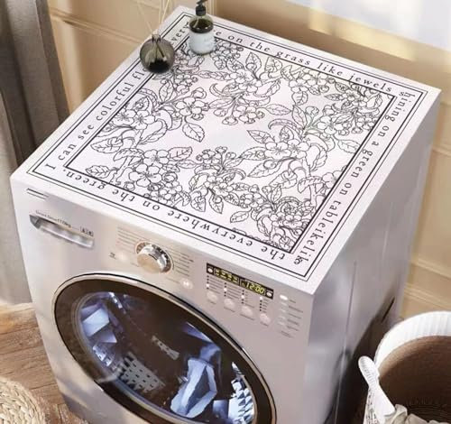 ZYHJAUP Estera Superior De Lavadora De Cuero De PVC，Cubierta Superior Antideslizante De Secado RáPido，Fundas para Lavadoras/Secadora Protector Cubierta Superior，impermeabilización E,60 * 90cm