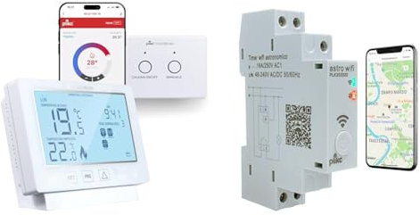 Cronotermostato Digitale Wifi Dual Band Neve PRO RFW - Compatibile con Alexa, Interruttore Orario Astronomico Giornaliero/Settimanale, Multifunzione 48-230Vac - Plikc Astro