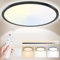 Yexati Bathroom Light 24W 3200LM 30cm Dimmable with Remote Control 6500K-3000K, IP54 LED Bathroom Light Ultra Thin Flush Ceiling Light Round for Kitchen Toilet Porch Bedroom Utility Room Black