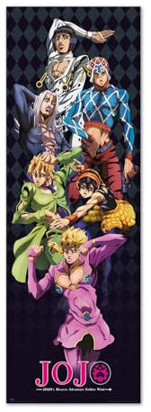 Grupo Erik Poster Türposter Jojos Bizarre Adventure Poster Covers Kunstdruck - Deko Wohnzimmer oder Deko Schlafzimmer - Deko Zimmer - Größe : 53 x 158 cm - Offizielle Jojos Bizarre Adventure Merch