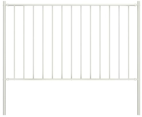 ShGaxin Panneau de clôture et poteaux en acier enduit de poudre blanche 1,7 x 1 m, clôture de jardin, barrière de jardin, panneau extérieur - SPU : 145216