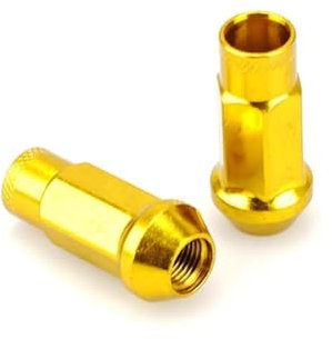 Cttabkl Kompatibel Mit KIA Autoradmuttern, Radbolzen, Unterlegscheibe, Radsicherungsmuttern M12x1,5 M12x1,25, 20 Stück Radschraubenmuttern(Gold,M12x1.25)