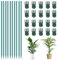 SMCEHEYA 30cm Plant Support Stakes 10Pcs with 20Pcs Plant Clips Garden Canes Bamboo Sticks Bendable Plant Support Sticks for Indoor Plants Orchid Sticks Garden or Home Floral Picks Gardening Tripods