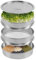 Bandeja de germinación de semillas de acero inoxidable, bandejas de germinación de malla de 3 niveles, kit de germinación apilable con tapas, brote de 7.8 pulgadas, juego de propagador de microgreens,
