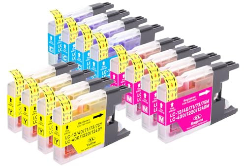 Veson 12x Druckerpatronen Kompatibel für Brother LC-1220 LC-1240 XL für Brother LC-1220 LC-1240 DCP-J525 W MFC-J430 W MFC-J5910 DW MFC-J625 DW MFC-J6510 W MFC-J6710 DW MFC-J6910 DW