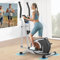 Neezee Elliptical Cross Trainer For Home Use, Ultra-Quiet Compact Cross Trainer, 16 Levels of Magnetic Resistance Elliptical Machine, Pulse Sensors, LCD Display, Device Mount, 120KG Capacity, Silver